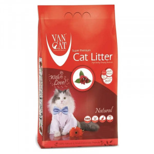 VAN CAT COMPACT NATURAL cementējošās smiltis kaķu tualetēm 15kg